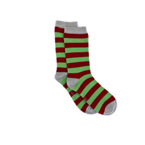Polly & Andy Soft Top - Bamboo Green & Wine Stripe Seamless Sock